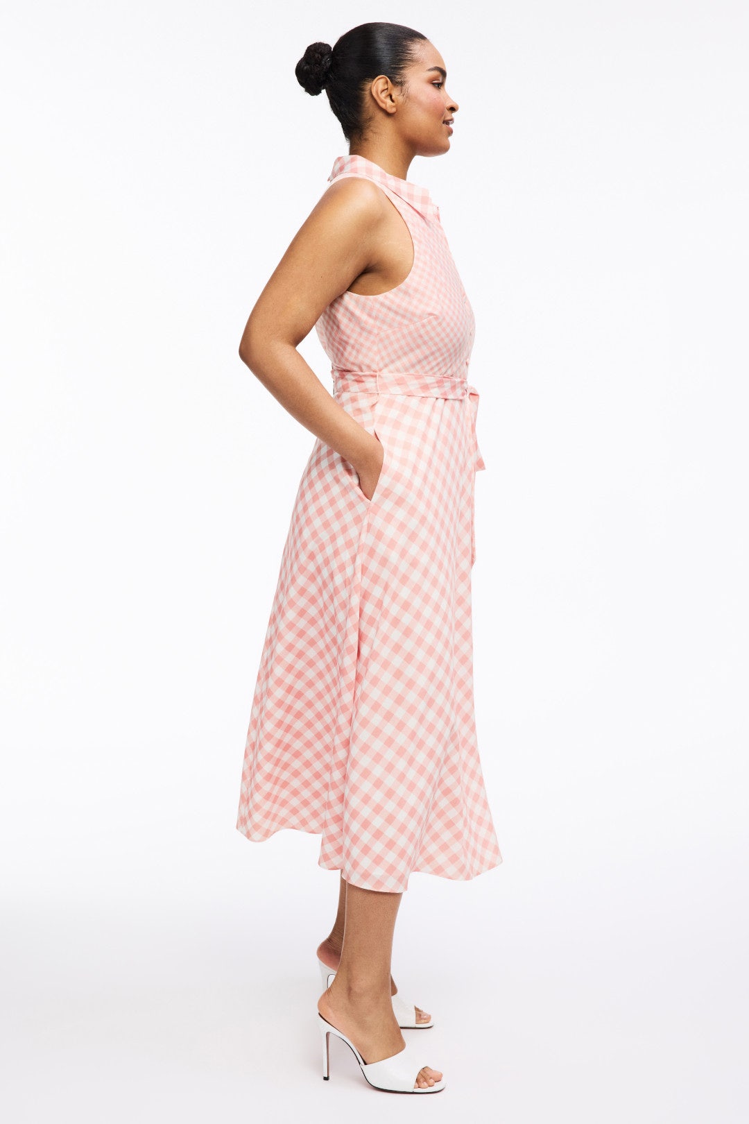 Gingham Halter Midi Dress by Badgley Mischka 6