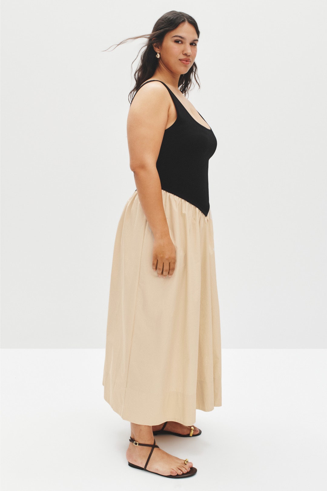 Combo Drop Waist Midi Dress by Ronny Kobo x RTR 6