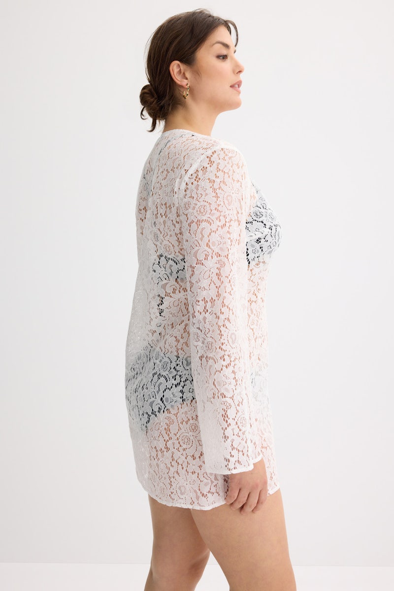 Plunge Mini Lace Cover Up by Ronny Kobo x RTR - Photo 6