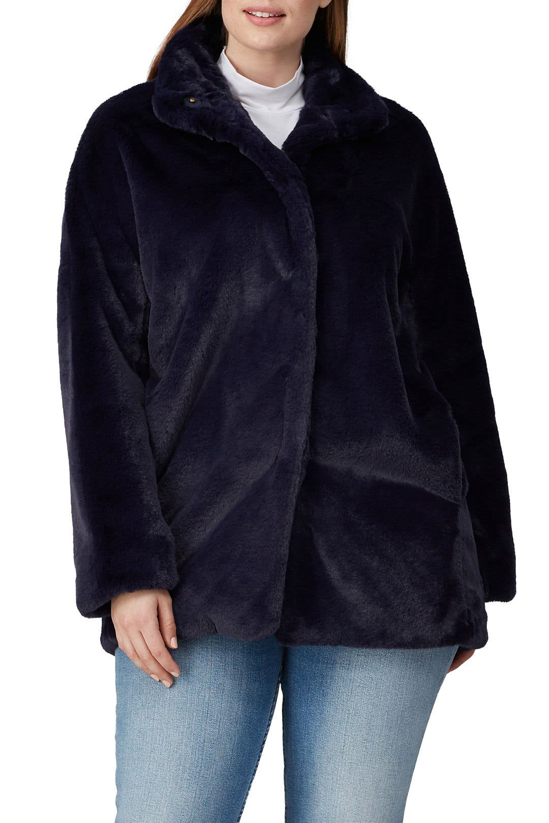 Blue Faux Fur Coat by Madewell | Rent the Runway