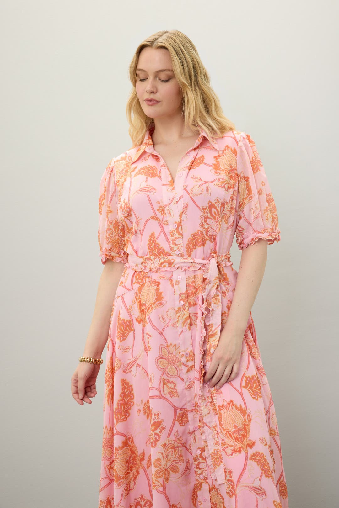 Pink Floral Shirt Dress by Derek Lam 10 Crosby x RTR | Rent the Runway