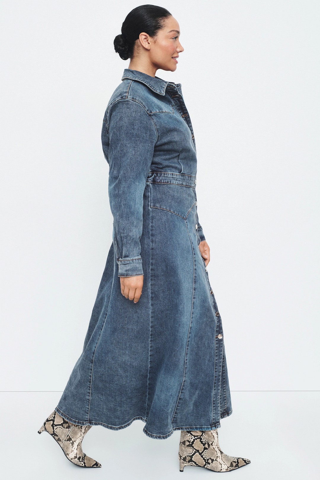 Denim Long Sleeve Midi Dress by Gestuz 6