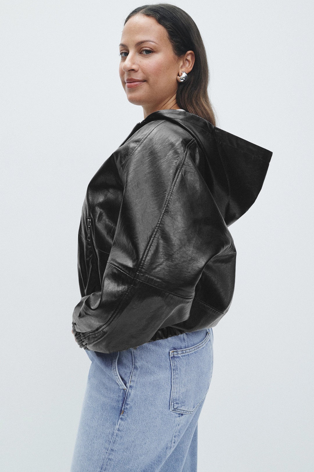 Faux Leather Hoodie by MICHAEL KORS 6