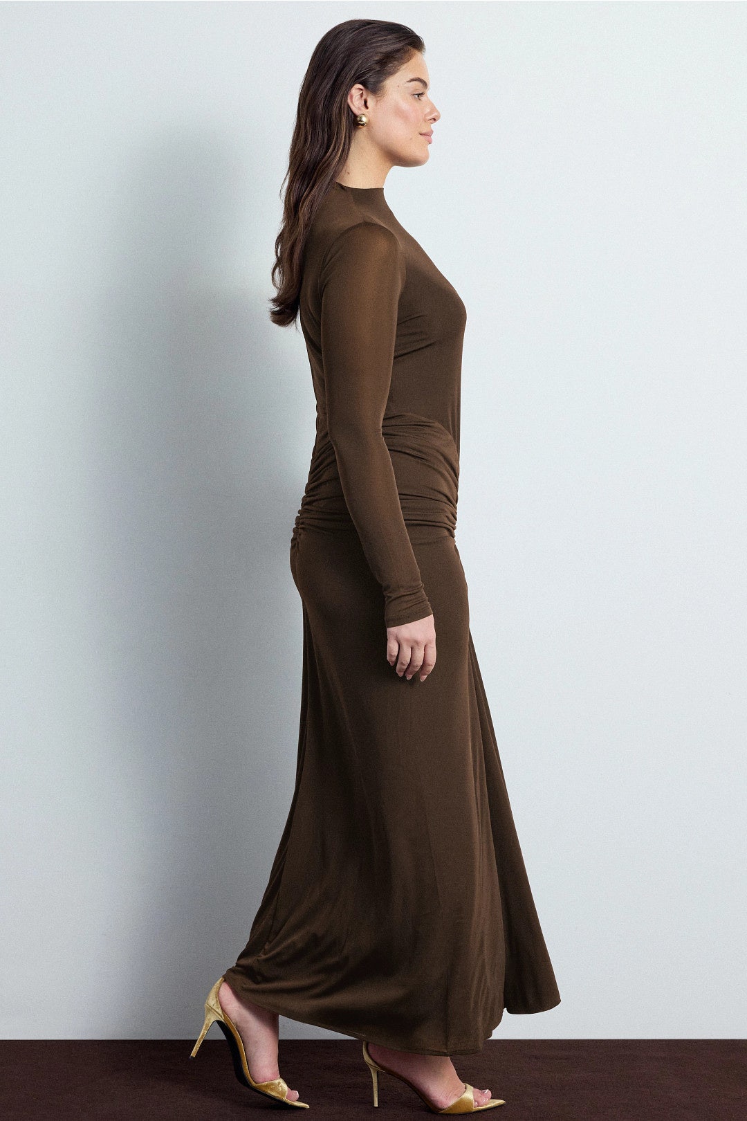 Mock Neck Ruched Dress by Ronny Kobo x RTR 6