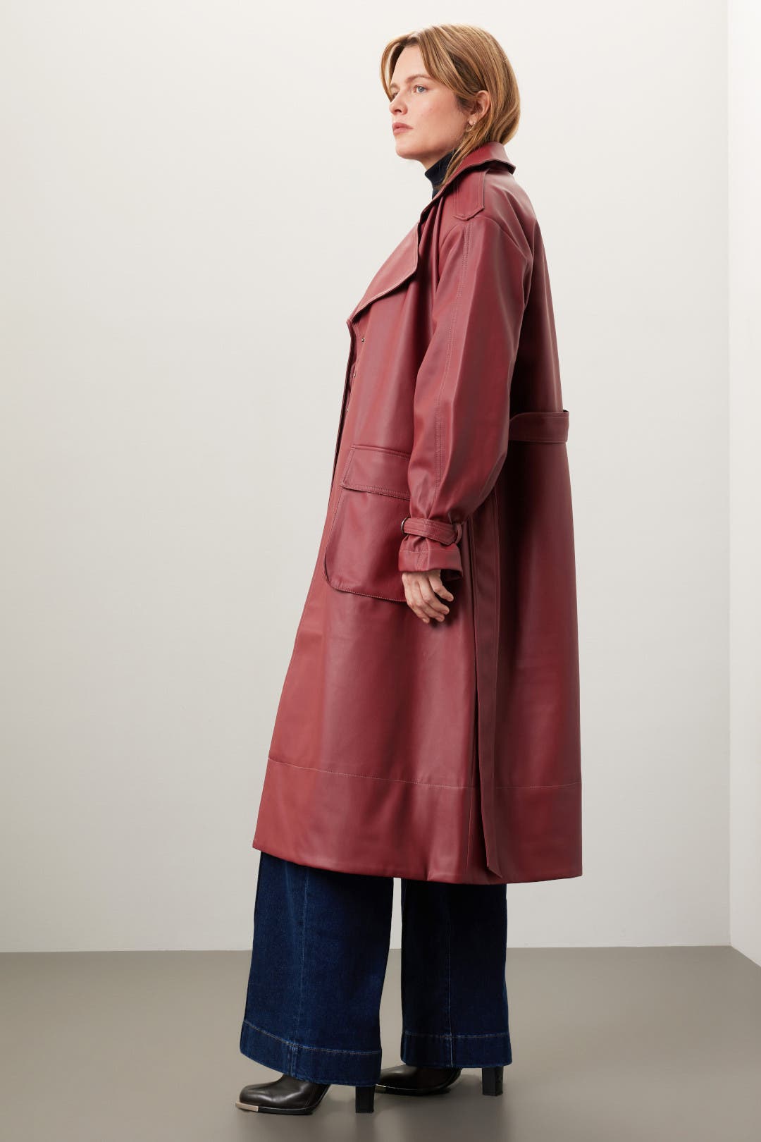 Long Faux Leather Jacket by ASHLEY PARK x RTR | Rent the Runway