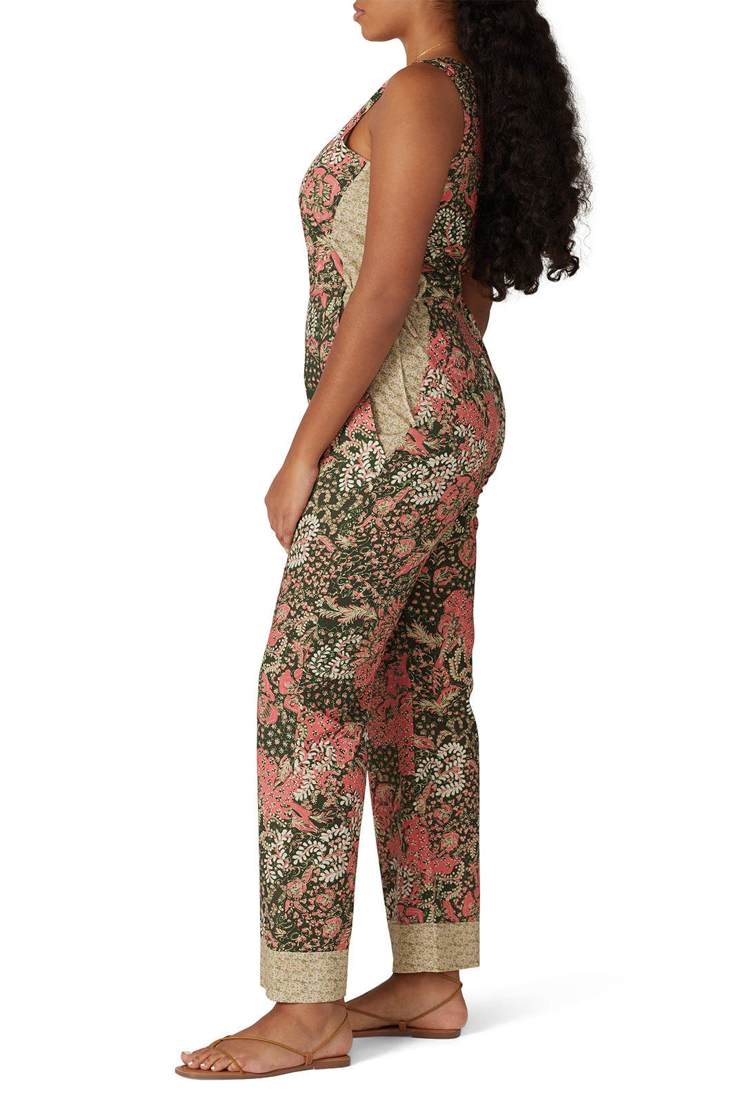 Floral V-Neck Jumpsuit by Warm 6