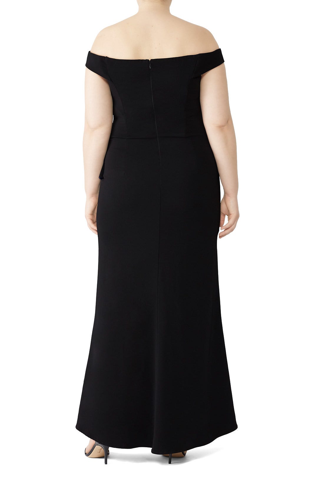 Cobalt Contrast Ruffle Gown by Slate & Willow 5