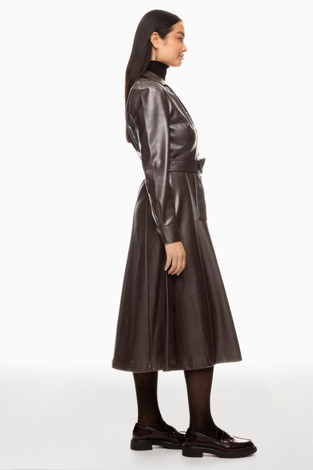 Faux Leather Corset Detail Midi Dress by Eudon Choi x RTR | Rent