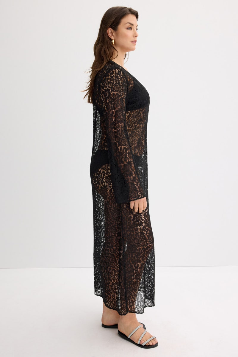 Plunge Lace Midi Cover Up by Ronny Kobo x RTR - Photo 6