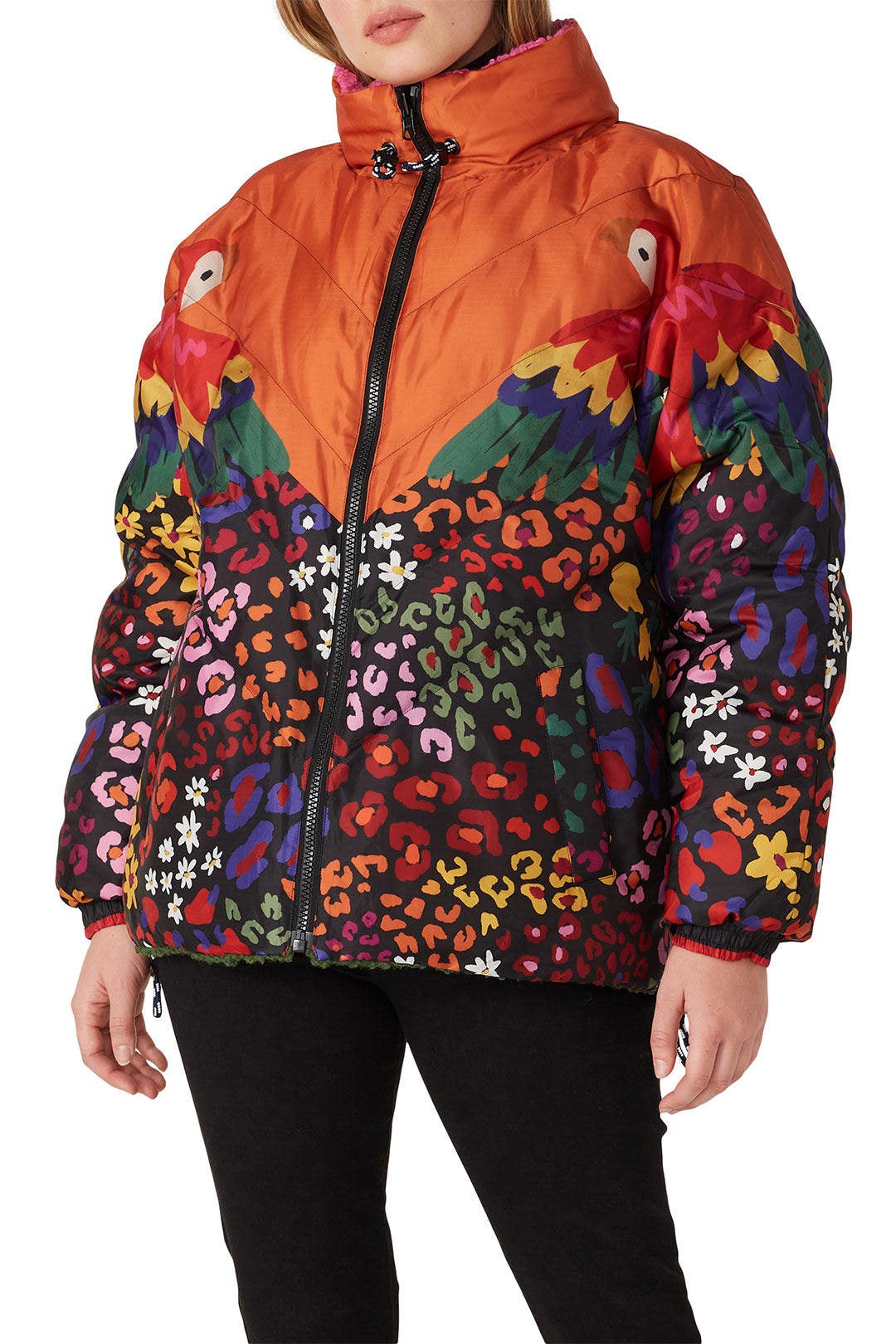 Printed Macaw Mixed Media Puffer by FARM Rio 6