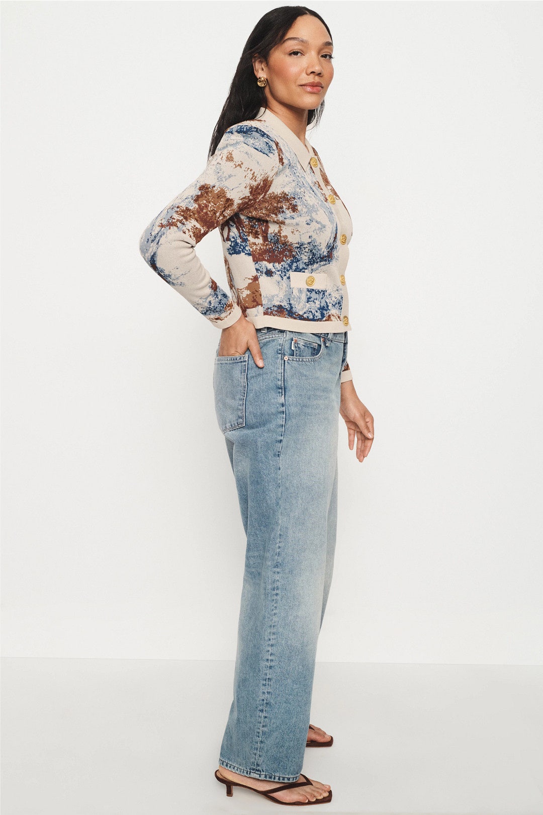 Osiris Jacquard Collared Cardigan by L'agence 6