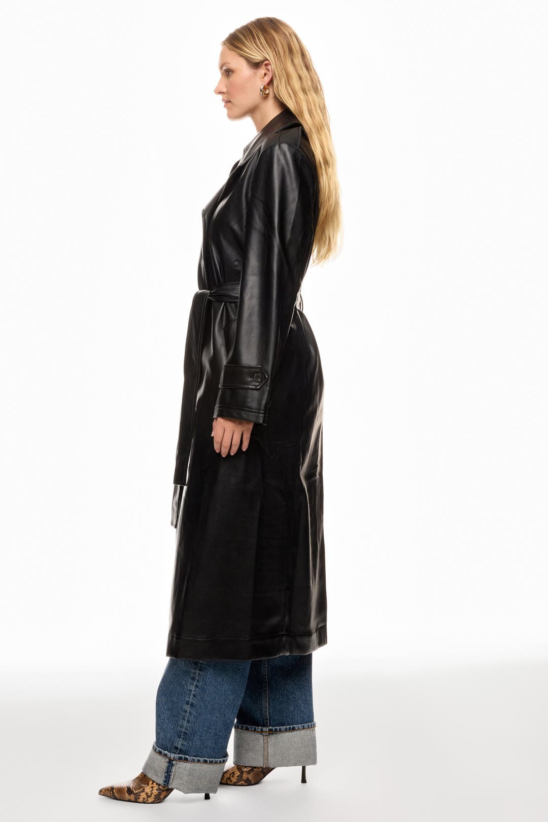 Black Faux Leather Trench Coat by Derek Lam 10 Crosby x RTR | Rent