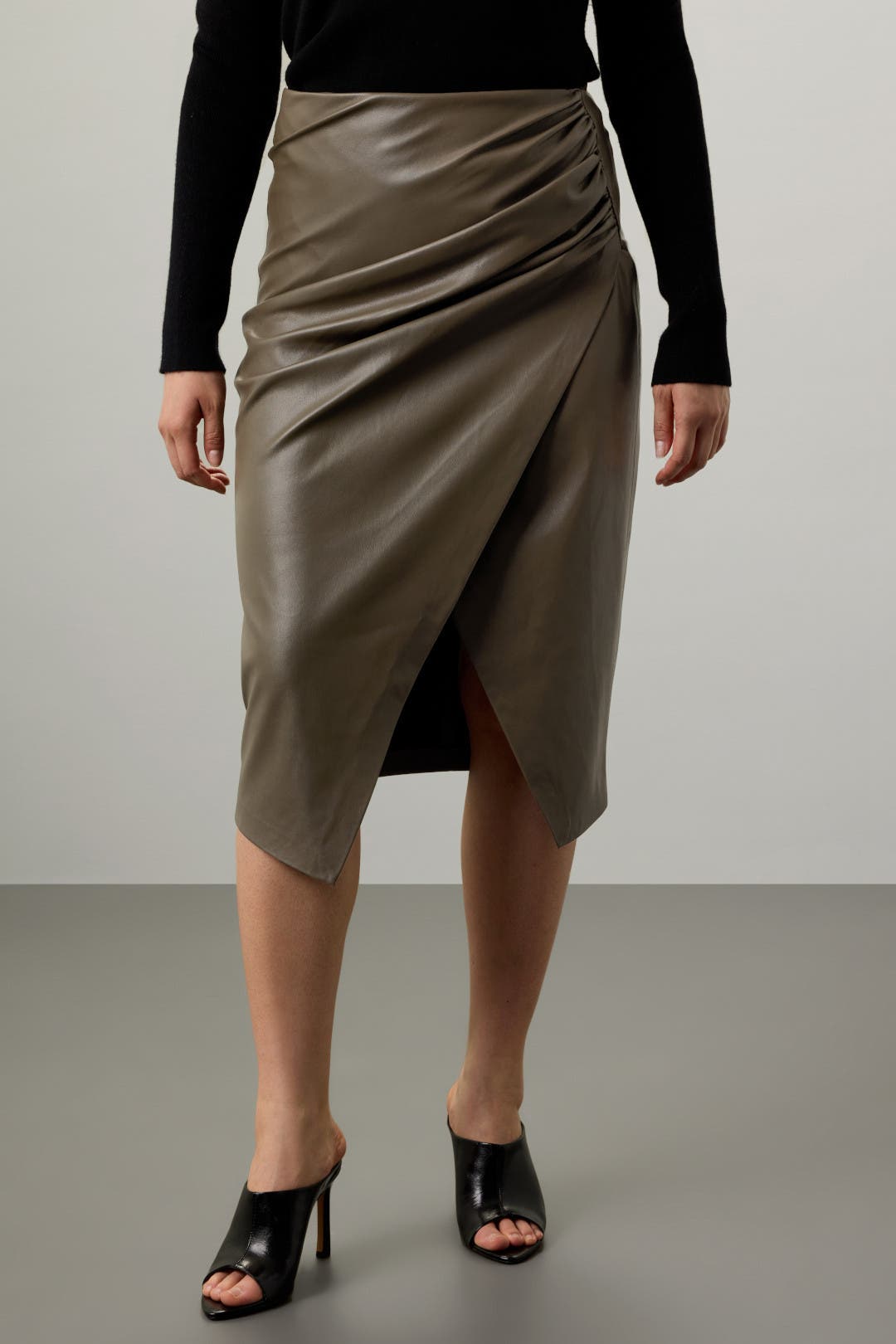 [Margesherwood ] / ☆ TASSEL SKIRT / green Cute Lime Green Skirt - Faux-Wrap Midi Skirt - Fringe Skirt