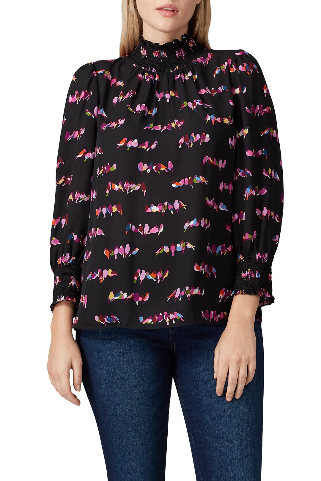 Love Birds Smocked Neck Blouse by kate spade new york 6