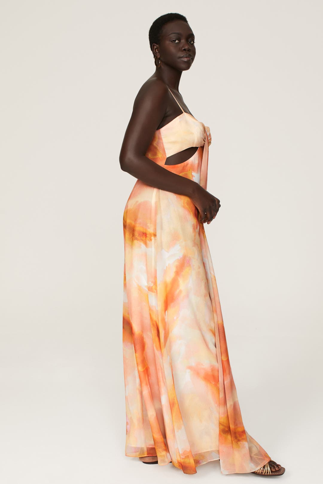 Orange Tie Dye Gown by Aidan AIDAN MATTOX | Rent the Runway