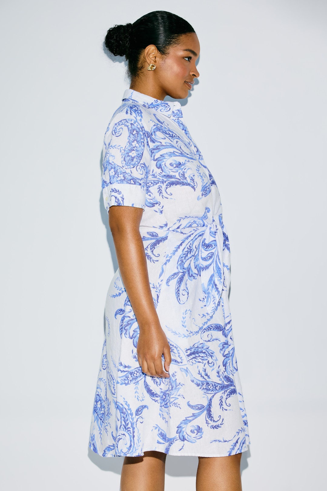 Paisley Tie Front Linen Shirtdress by Lauren Ralph Lauren 3