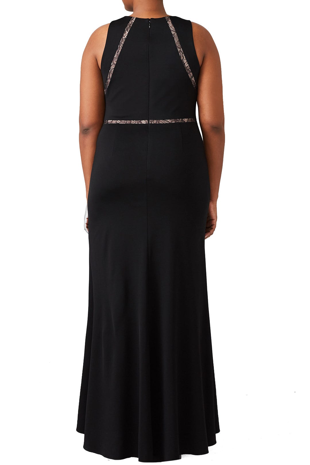 Black Insert Lace Gown by Adrianna Papell 5