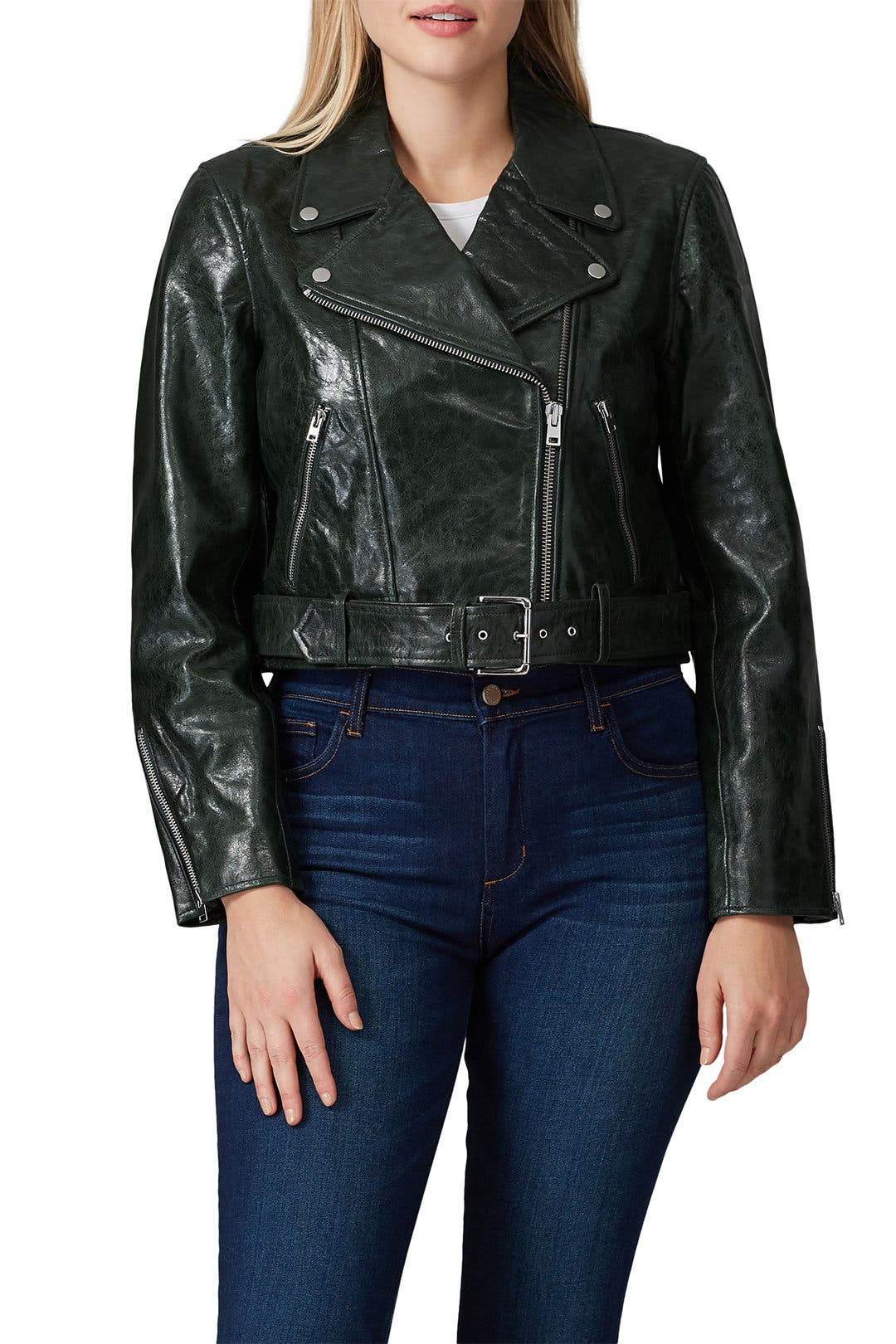 Cropped Leather Moto Jacket by J.Crew | Rent the Runway