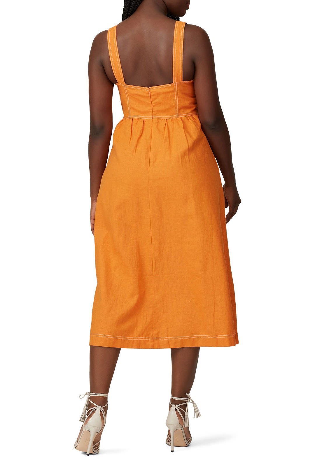 Orange Ablaze Midi Dress by La Maison Talulah 5