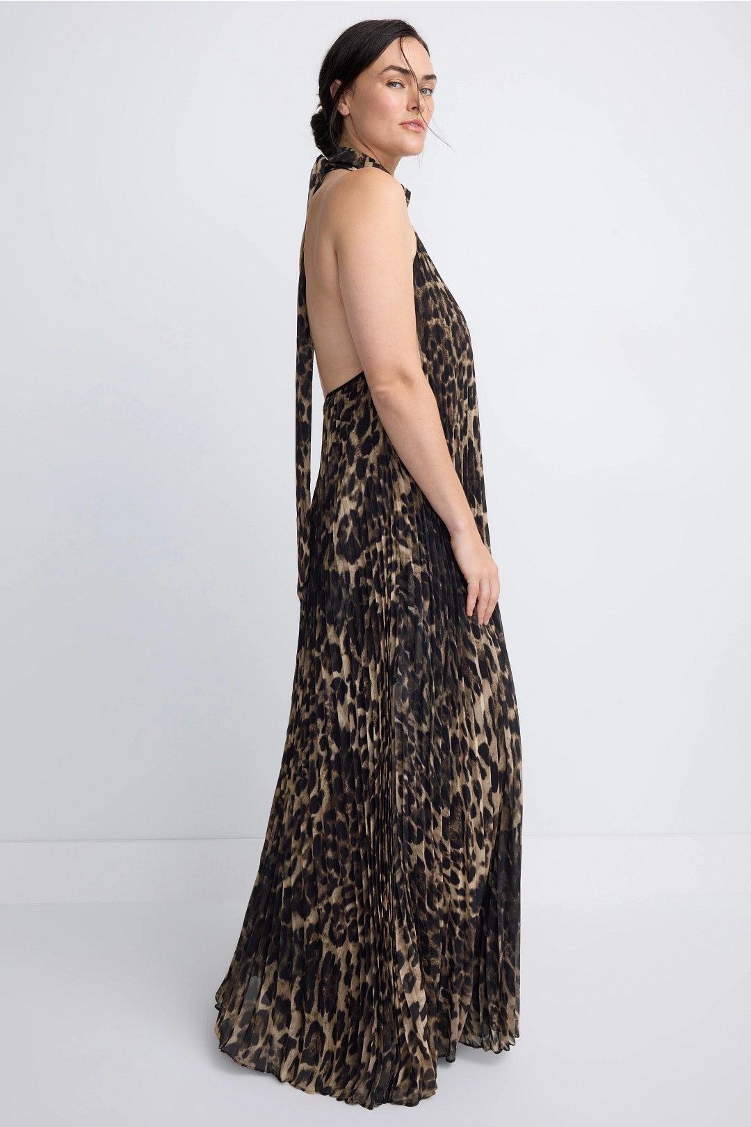 Pleated Animal Print Gown by One33 Social 6