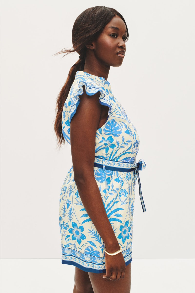 Belted Flutter Sleeve Romper by Peter Som x RTR - Photo 6