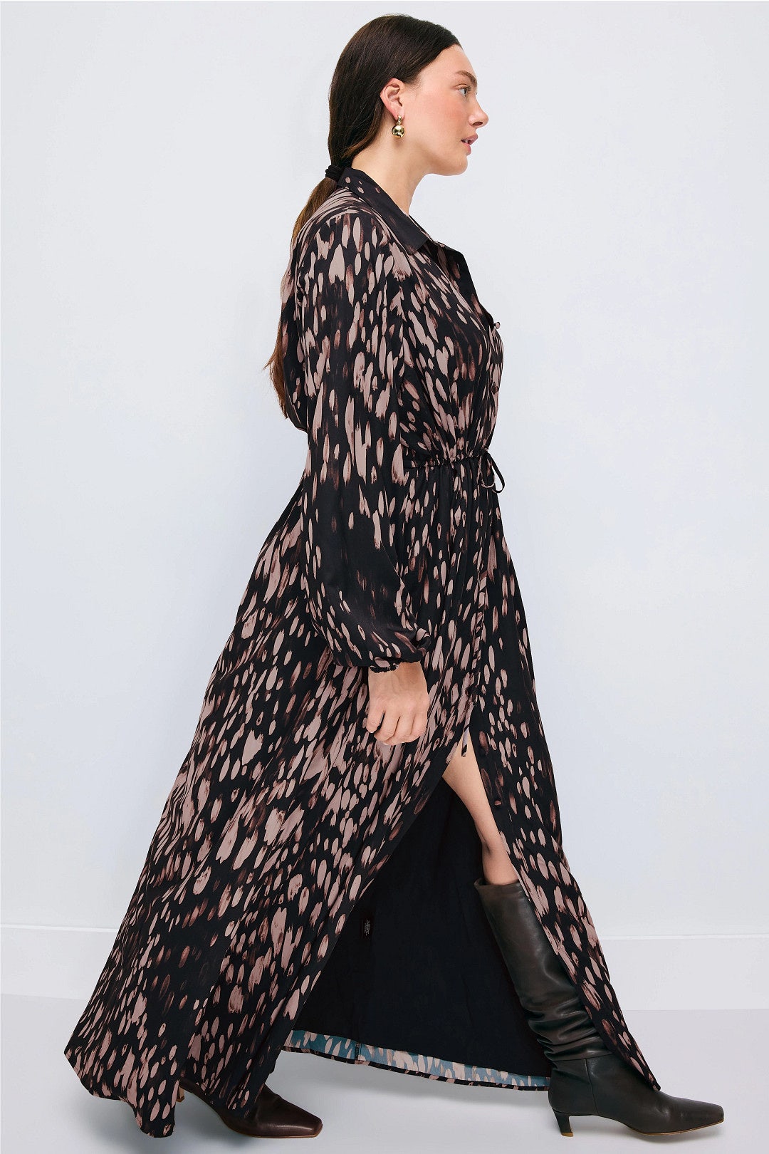 Watercolor Animal Print Shirt Dress by Hutch 6