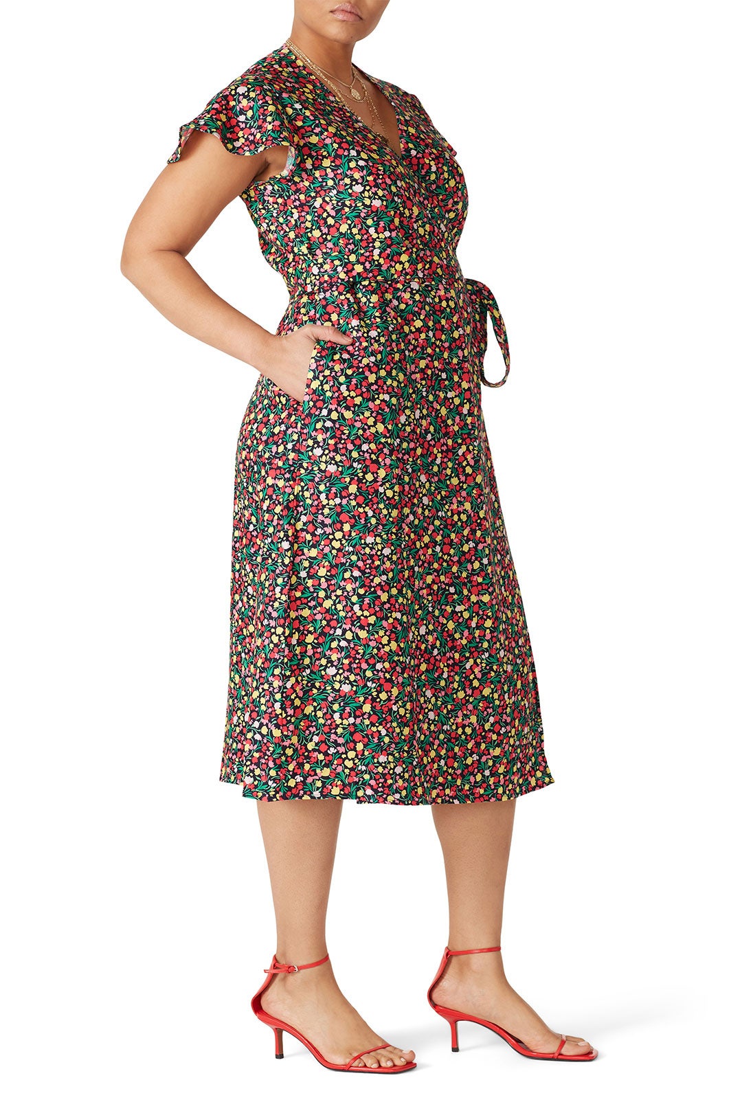Multi Floral Linen Wrap Dress by Draper James 6