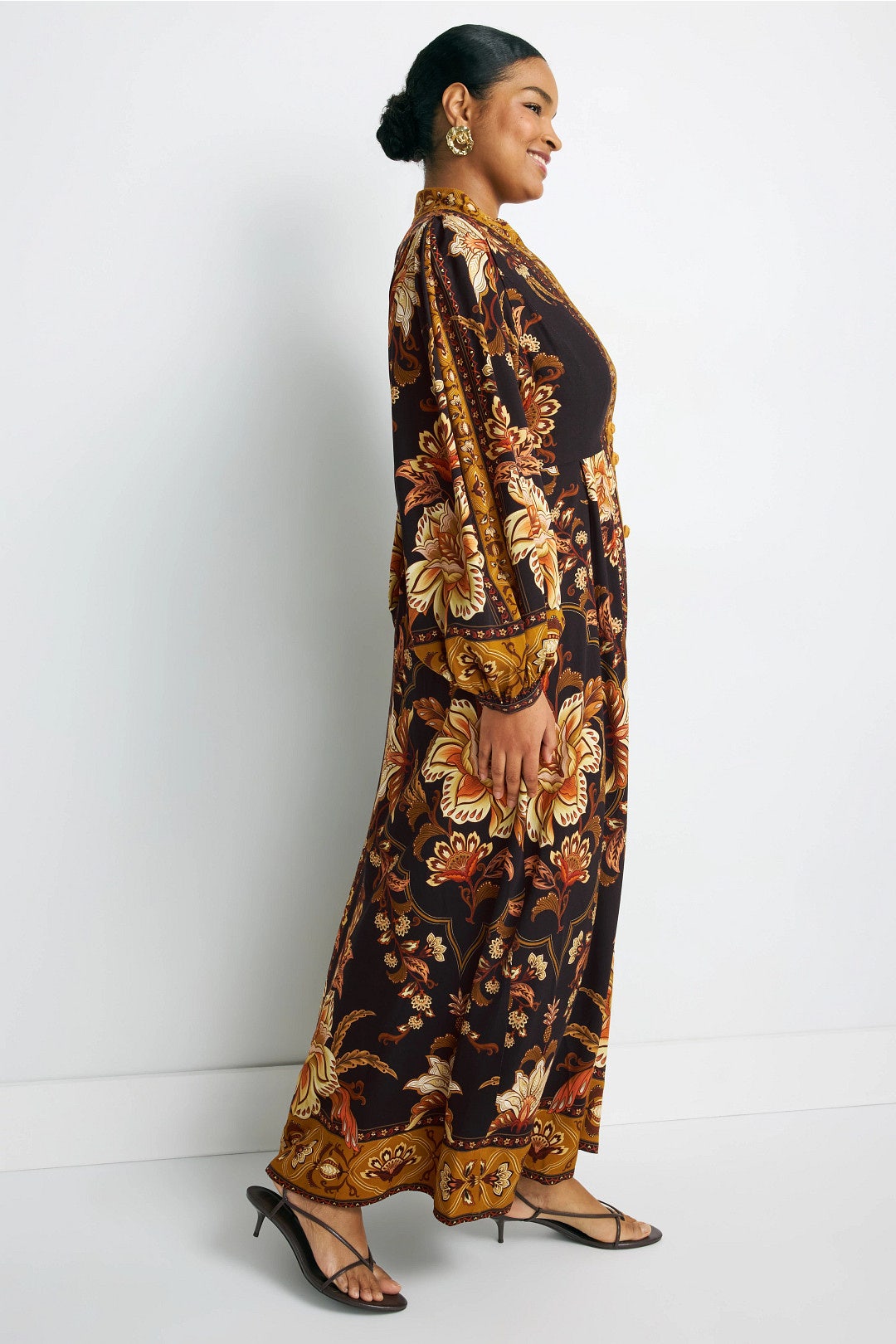 Majestic Garden Buttoned Puff Sleeve Maxi Dress by FARM Rio 6