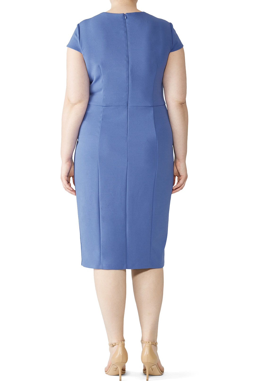 Blue Ruffle Cap Sleeve Sheath by Donna Morgan 4