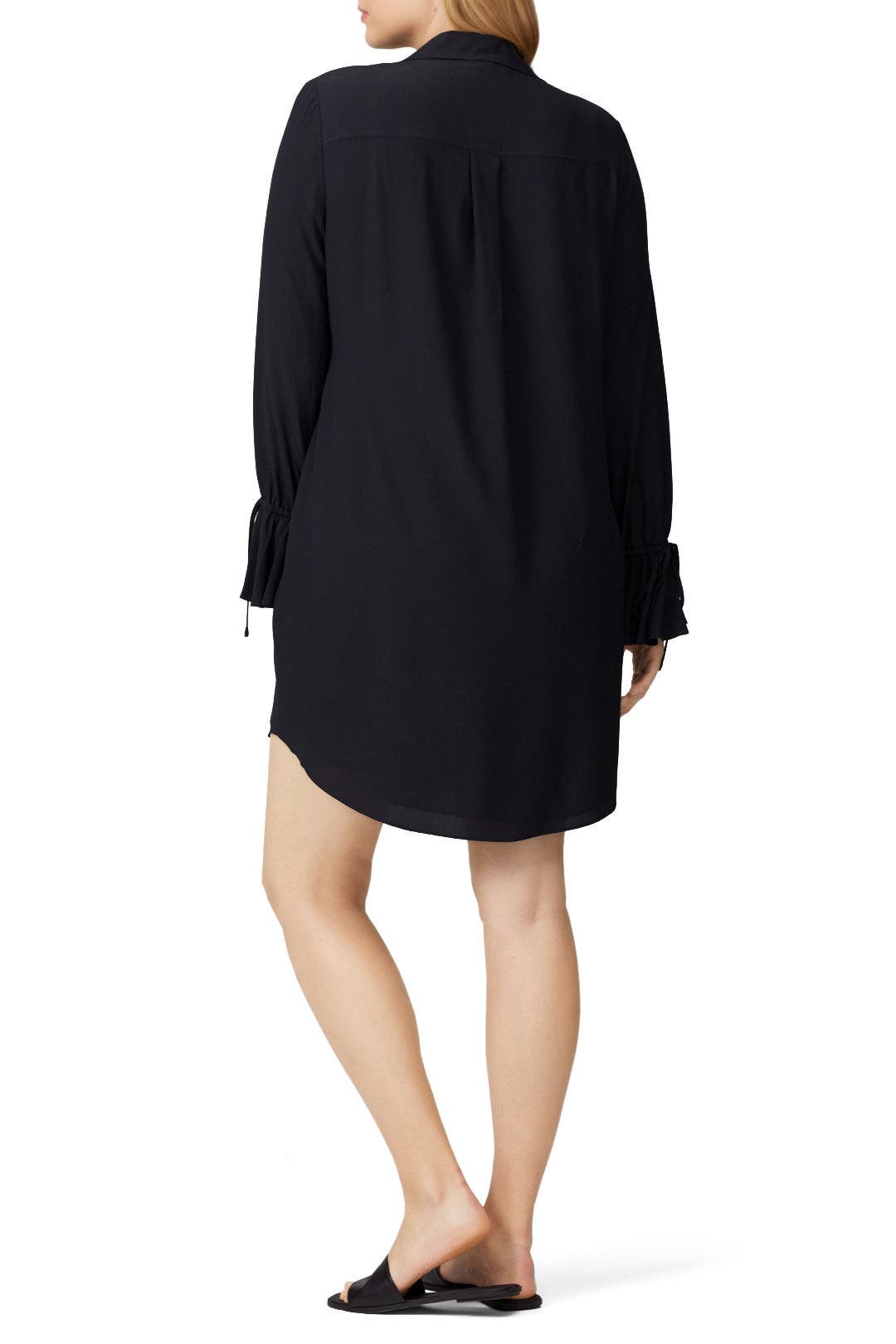 long-sleeve twist-front shirt dress Women's Long-Sleeve Twist-Front Maxi Dress in Brown Pattern | Size XL