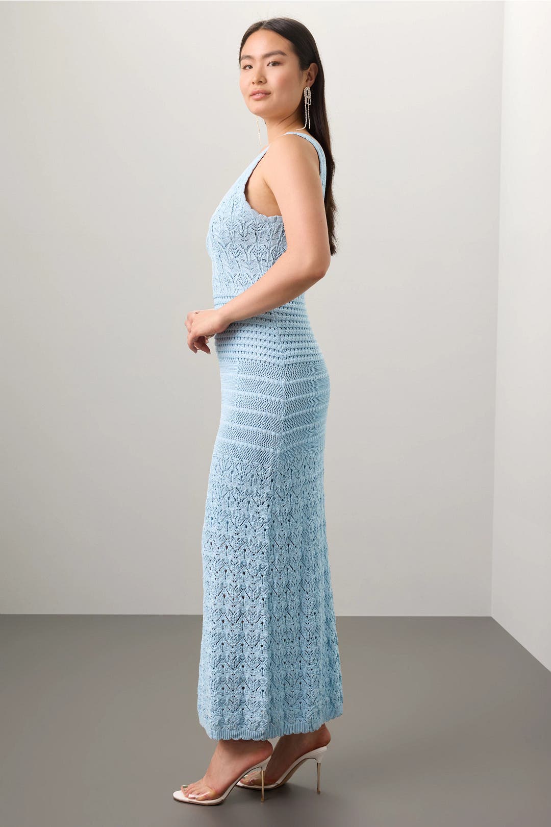 ワンピース turquoiseblueco Crochet Dress Blue Crochet Knit Dress by Ronny Kobo x RTR | Rent the Runway