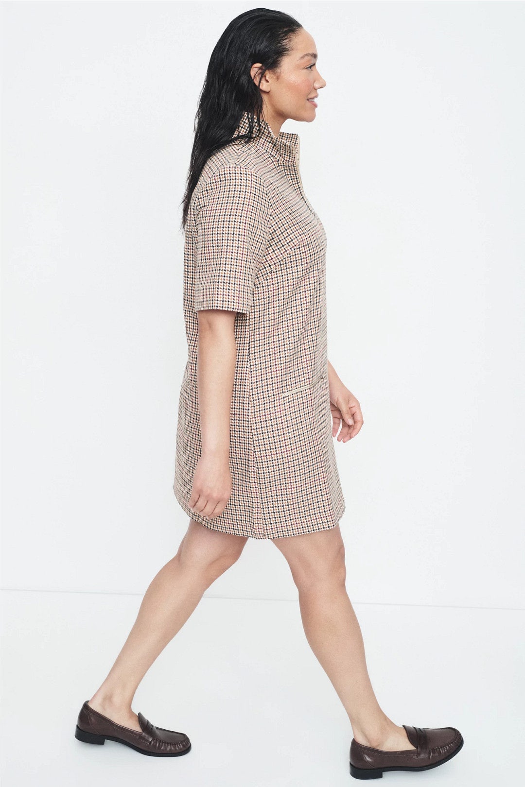 Plaid Zipper Mini Dress by Rosetta Getty x RTR 6