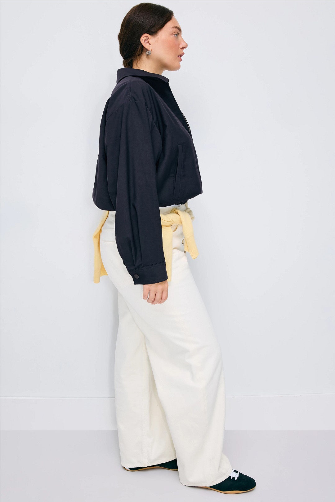 Navy Collared Zip Up Jacket by Claudie Pierlot 6