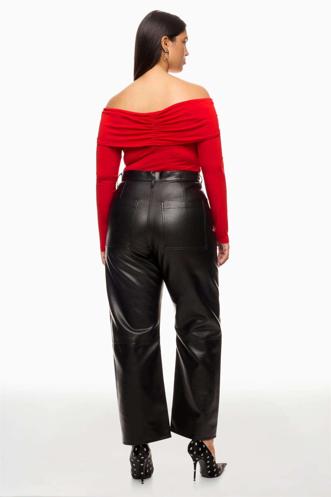 Red Off the Shoulder Knot Jersey Top by Prabal Gurung x RTR | Rent