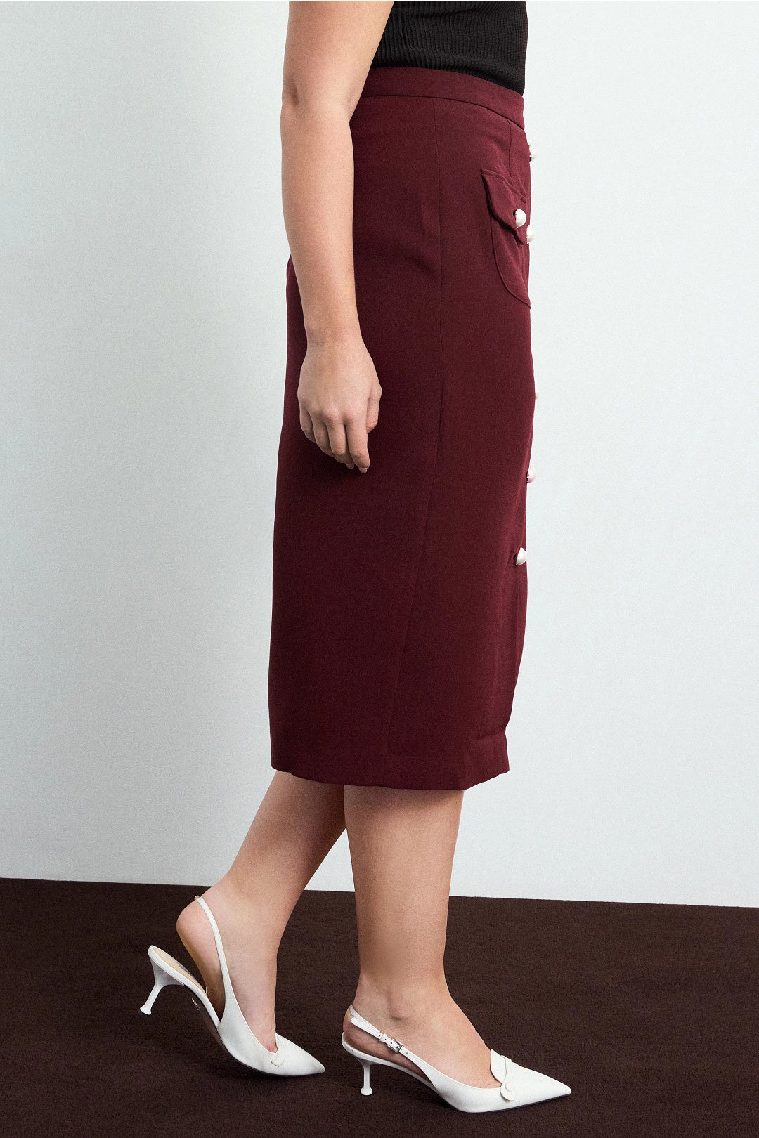 Front Button Midi Skirt by Adam Lippes x RTR 6