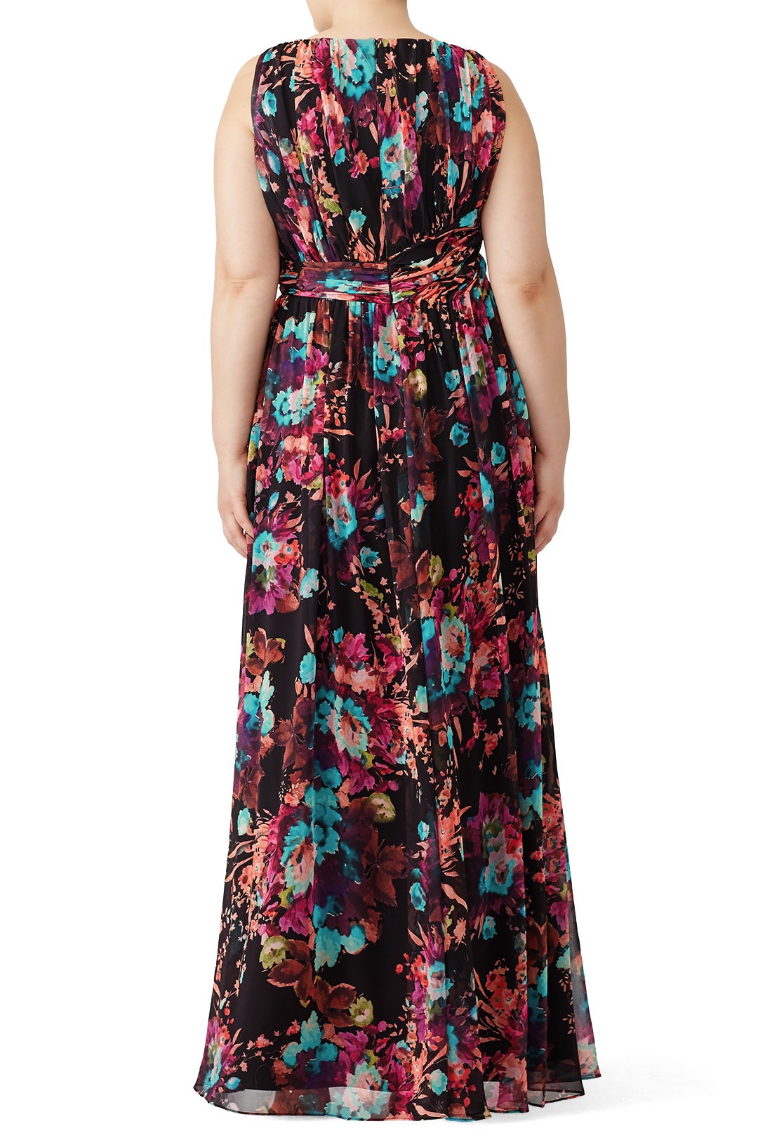 Dark Floral Gown by Badgley Mischka 5