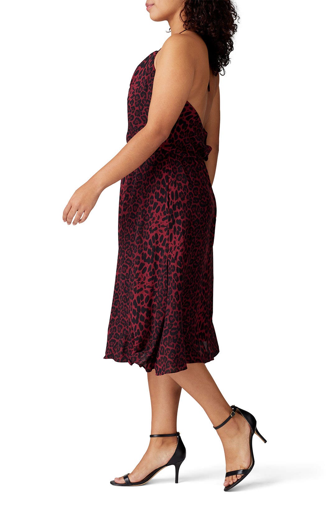 Burgundry Zherra Leopard Dress by Dress The Population 6