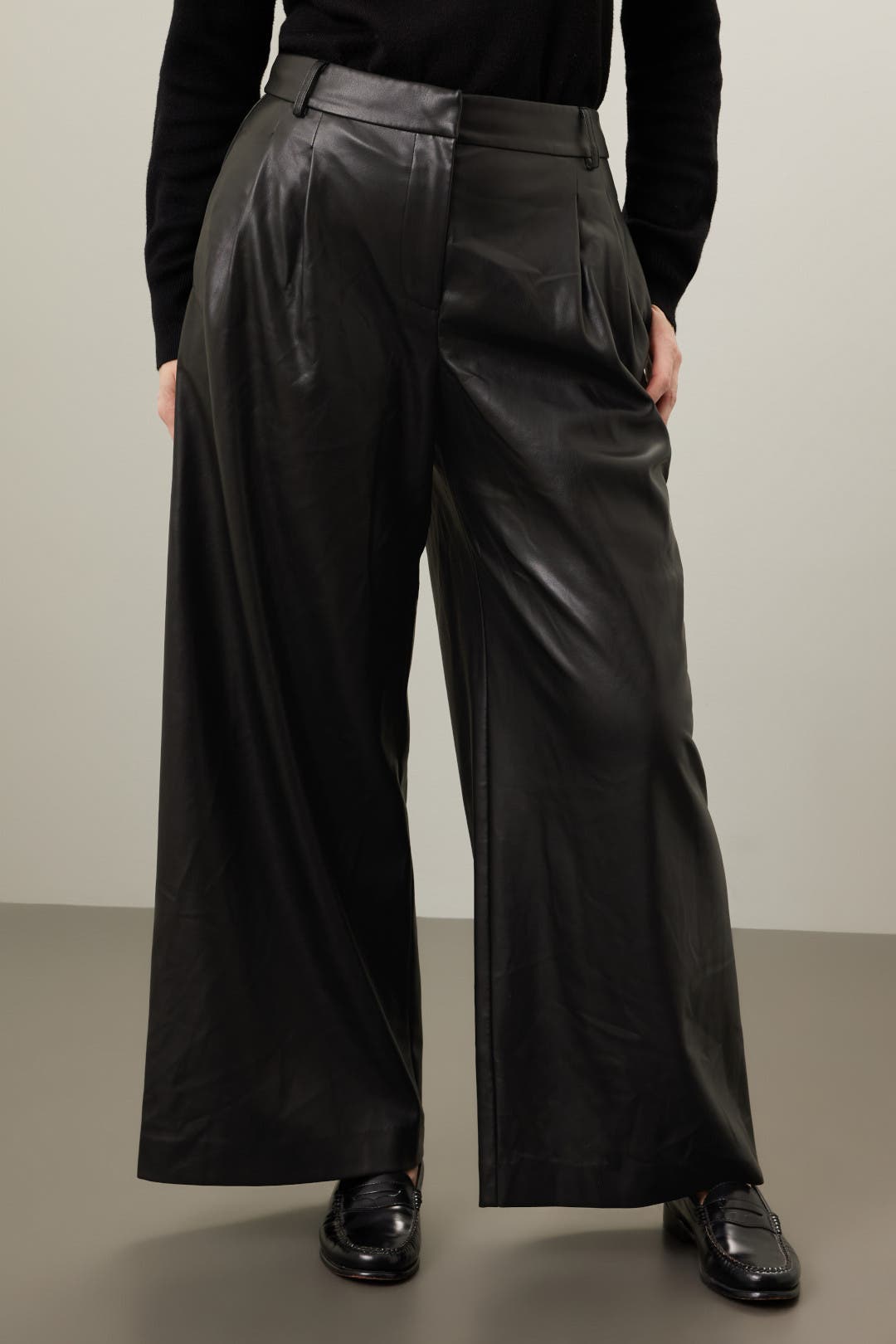 Black Faux Leather Pants by Saunders x RTR | Rent the Runway