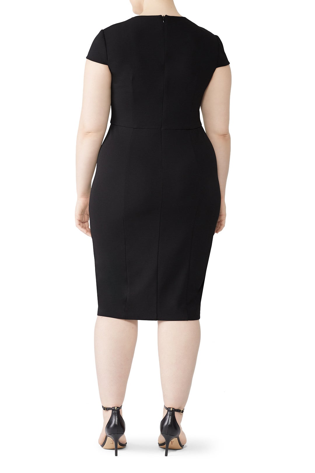 Black Ruffle Cap Sleeve Sheath by Donna Morgan 4