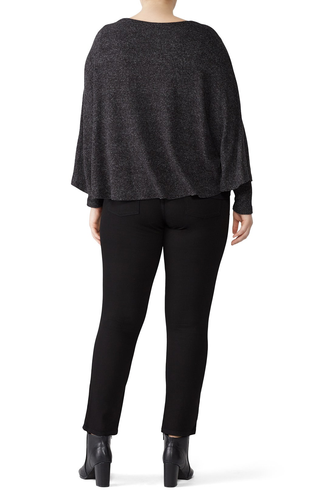 Black Cozy Cape Tee by B Collection by Bobeau 4
