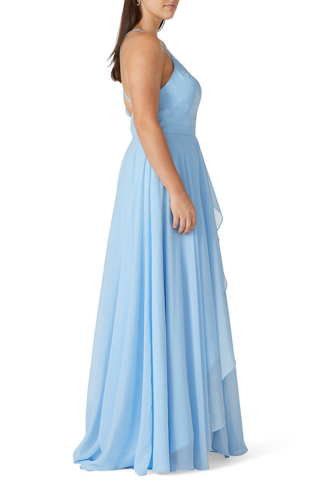Blue Ruffle Skirt Gown by FAVIANA 6