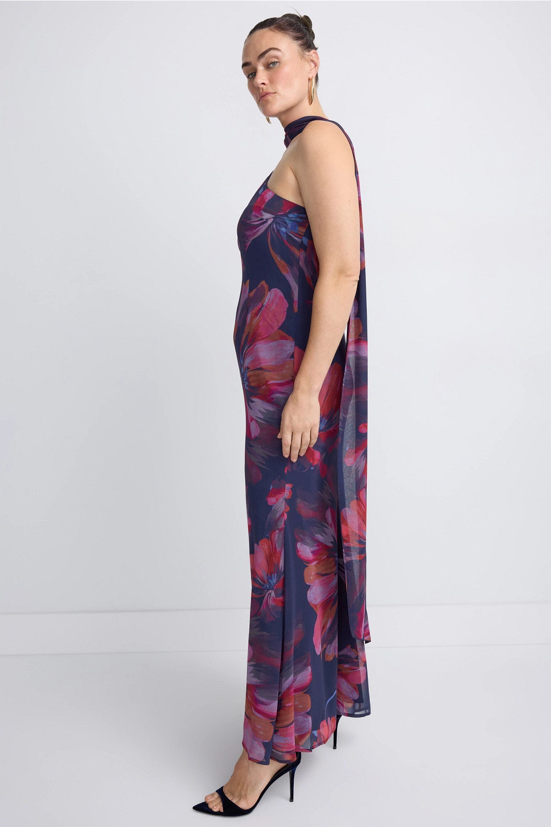 One Shoulder Tie Neck Dress by Hutch 6