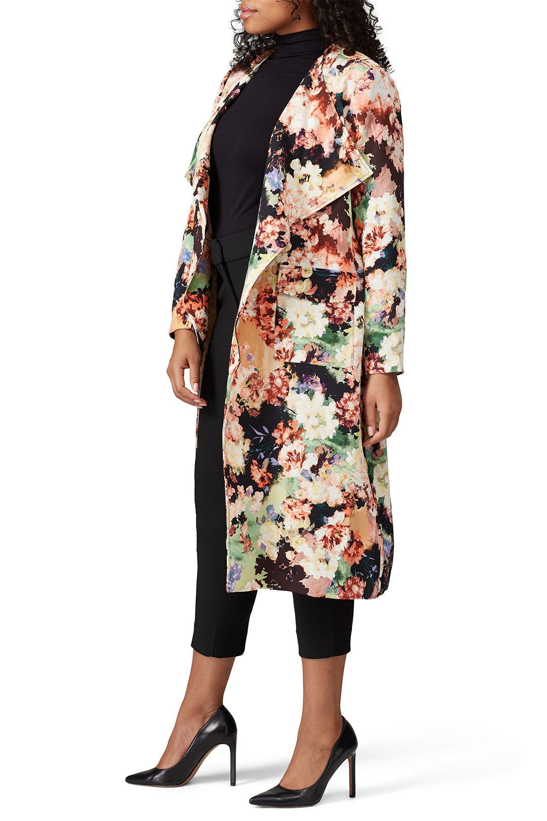 Dark Floral Duster Jacket by Badgley Mischka 6