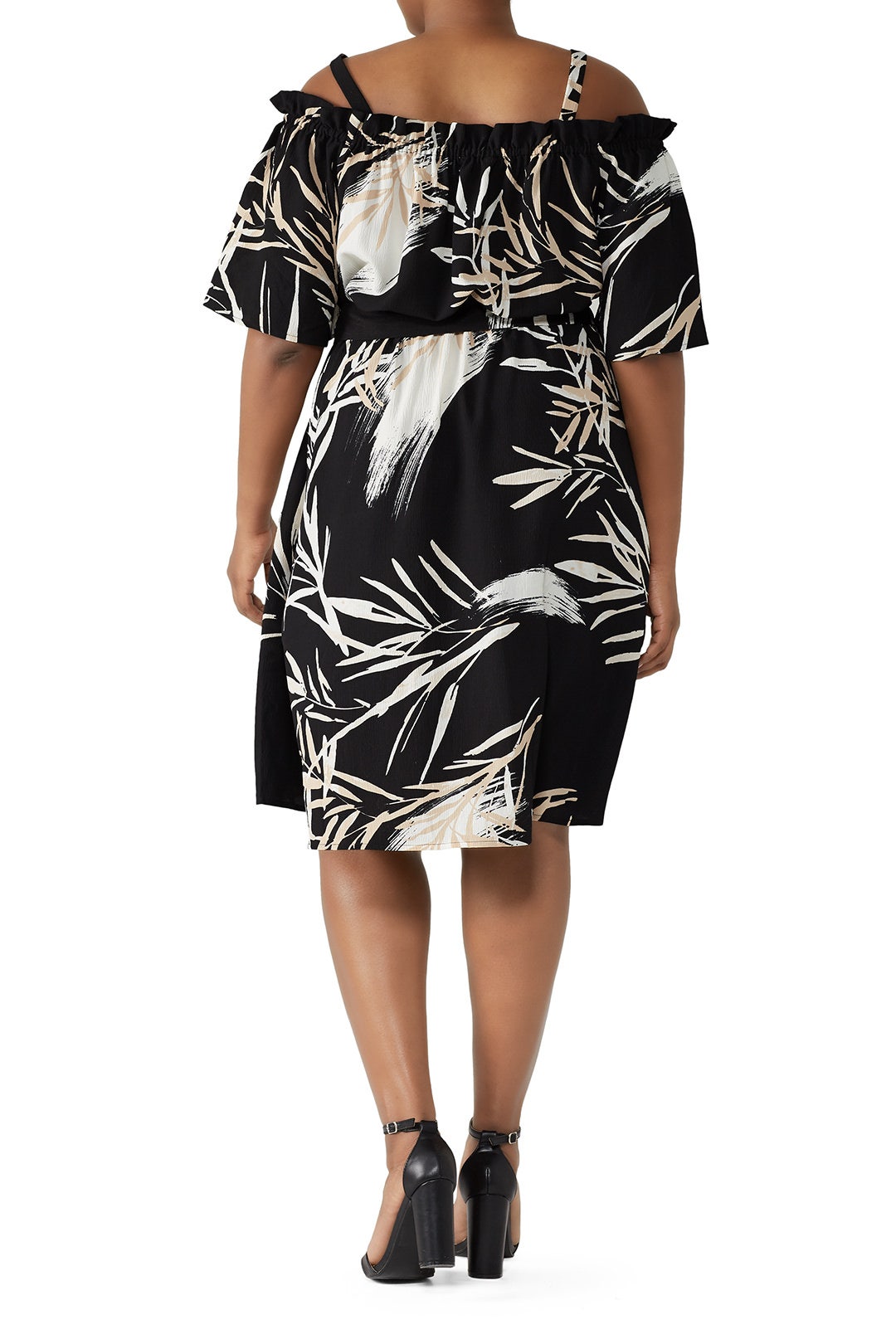 Black Leaf Print Dress by N Natori 5