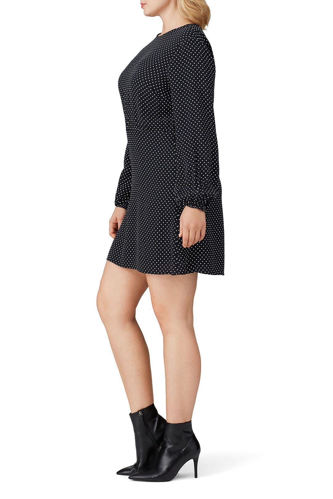 Black Crepe Polka Dot Crew Dress by Theory 6
