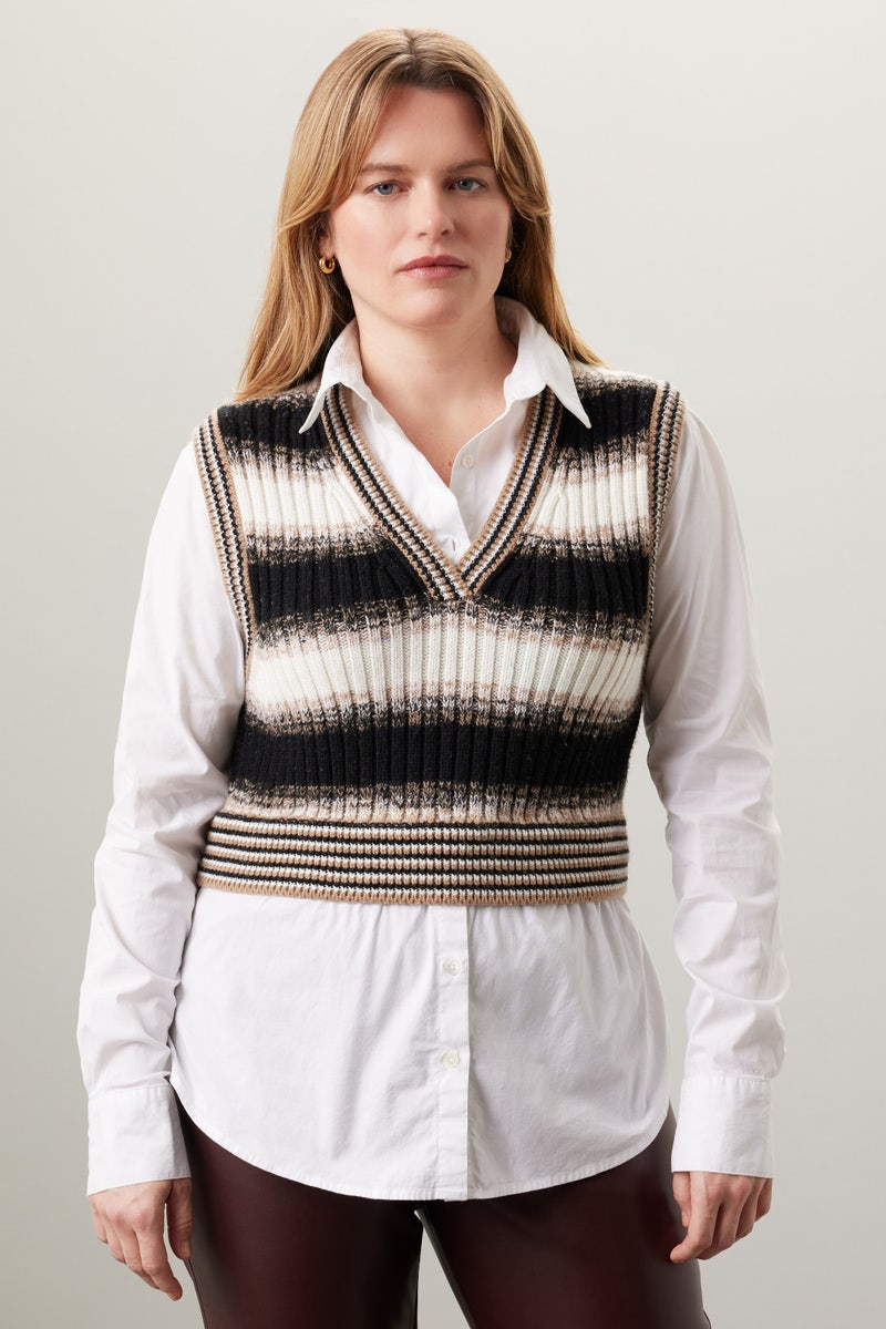 Spear Mixed Media Vest by Veronica Beard - Photo 6