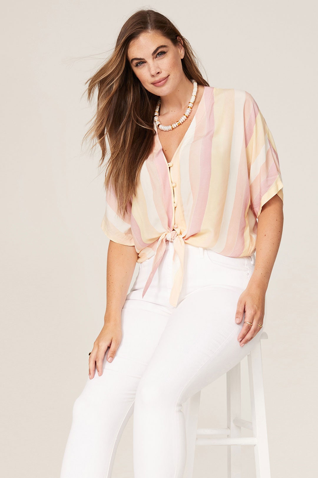 Pink Striped Thea Top by Rails 6