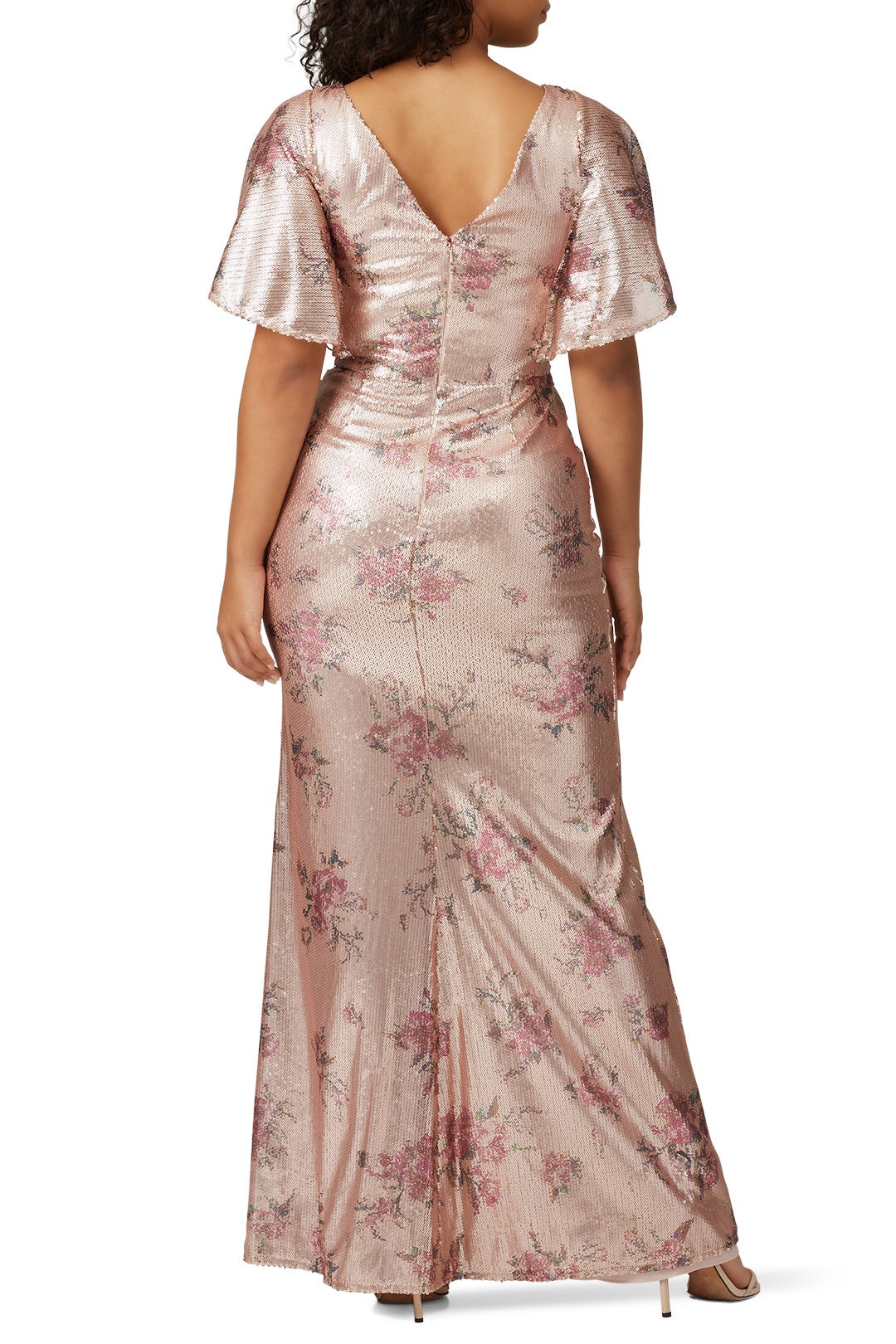 Blush Floral Sequin Gown by Marchesa Notte Bridesmaid 5