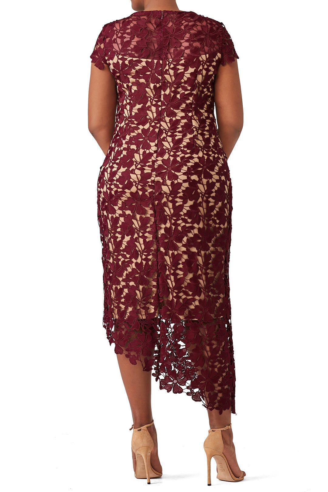 Burgundy Lace Dress by LM Collection 5