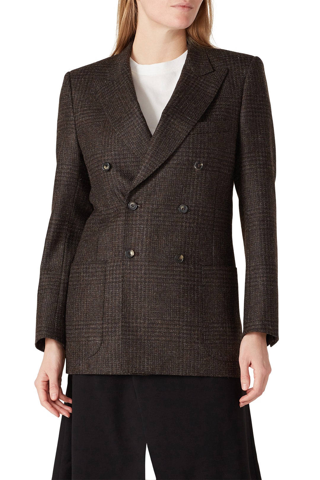 Brown Check Print Blazer by Maison Margiela 6